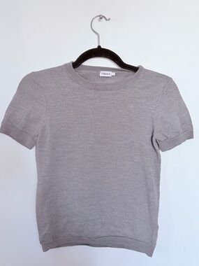 Filippa K Merino Wool Grey short-sleeve knit tee- Small